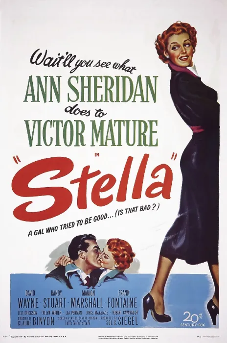 Framed Print : STELLA, US poster art, from left: Victor Mature, Ann Sheridan, 1950, TM & Copyright 20th Century Fox Film Corp. All rights reserved /  Courtesy: Everett Collection