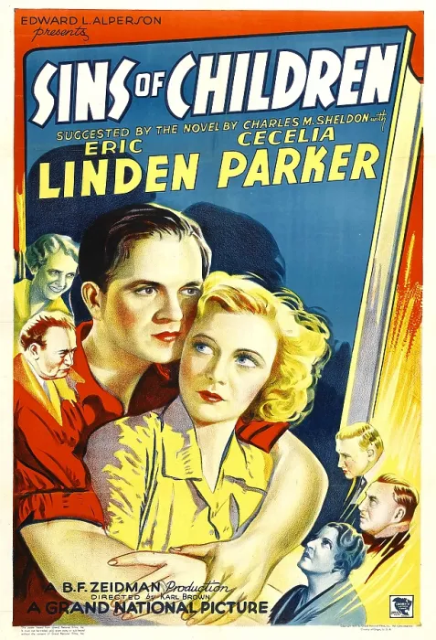 Framed Print : IN HIS STEPS, (aka SINS OF THE CHILDREN, aka ONLY GOD KNOWS), center, from left, Eric Linden, Cecilia Parker, 1936