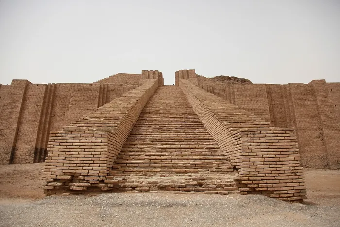 Framed Print : Steps of the Ziggurat of Ur built by the Neo-Sumerians built in the reign of King Nabonidus 556-539 BC on the rubble of an older Sumerian structure constructed by Sumerian King