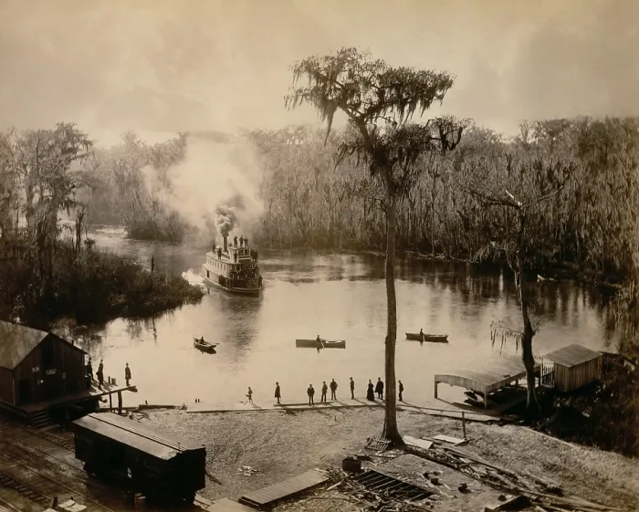 Framed Print : Stern-Wheeler arriving at Silver Springs, Florida, in 1886. She was at the end of overnight trip up the St. Johns, Oklawaha, and Silver Rivers Framed Print : Stern-Wheeler arriving at Silver Springs, Florida, in 1886. She was at the end of overnight trip up the St. Johns, Oklawaha, and Silver Rivers