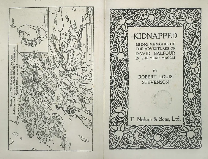 Framed Print : STEVENSON, Robert Louis (1850-1894). 'Kidnapped'. Title page. SPAIN. Barcelona. Biblioteca de Catalunya (National Library of Catalonia)