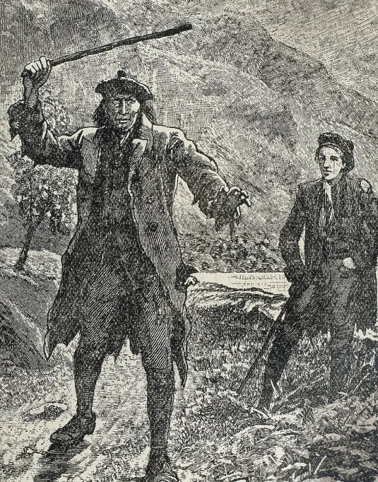 Framed Print : STEVENSON, Robert Louis (1850-1894). 'Kidnapped'. Illustratin. Etching. SPAIN. Barcelona. Biblioteca de Catalunya (National Library of Catalonia)