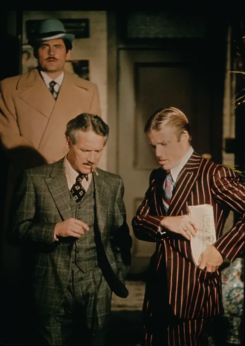 Framed Print : THE STING, Robert Shaw (rear), front from left: Paul Newman, Robert Redford, 1973