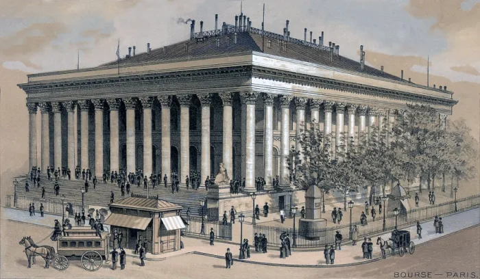 Framed Print : Stock Exchange in Paris, France, 1886