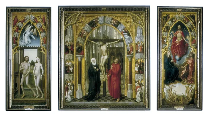 Framed Print : STOCKT, Vrancke van der (1420-1495). Triptych of the Redemption. ca. 1460 Framed Print : STOCKT, Vrancke van der (1420-1495). Triptych of the Redemption. ca. 1460
