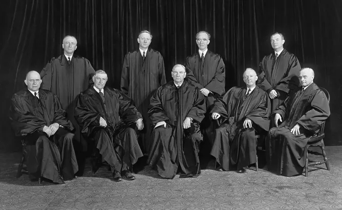 Framed Print : Stone Court. United States Supreme Court group portrait. Center front is Chief Justice Harlan Stone. Ca. 1943