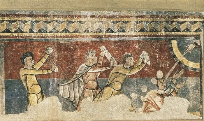 Framed Print : The Stoning of St. Stephen. ca. 1100. Romanesque art. Fresco. SPAIN. Barcelona. National Art Museum of Catalonia. AISA / Everett Collection**US SALES ONLY** Framed Print : The Stoning of St. Stephen. ca. 1100. Romanesque art. Fresco. SPAIN. Barcelona. National Art Museum of Catalonia. AISA / Everett Collection**US SALES ONLY**