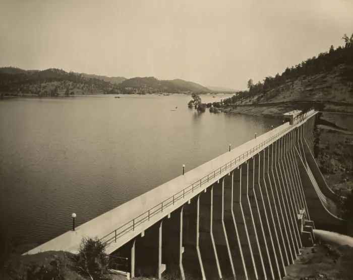 Framed Print : Stony Gorge Dam in Northern California was completed in 1928. The dam is a concrete slab and buttress structure with a height of 139 feet and a crest length of 868 feet Framed Print : Stony Gorge Dam in Northern California was completed in 1928. The dam is a concrete slab and buttress structure with a height of 139 feet and a crest length of 868 feet