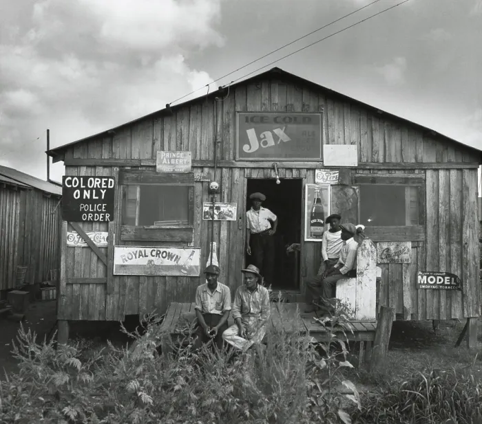 Framed Print : Store displaying sign, Colored Only, Police Order in Bella Glade, Florida, April 1945. In a 1941 photo of this same building, there is no segregation sign