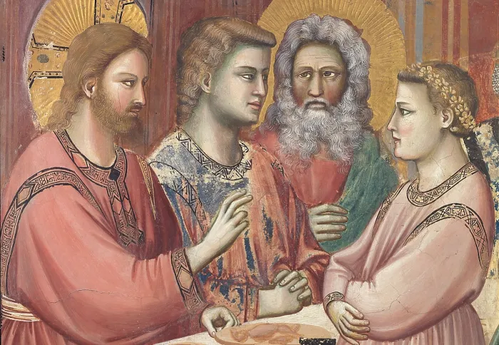 Framed Print : Stories of Christ The Wedding at Cana or The Marriage Feast at Cana, by Giotto, 1304 - 1305 about, 14th Century, fresco, cm 200 x 185 - Italy, Veneto, Padua, Scrovegni Chapel Framed Print : Stories of Christ The Wedding at Cana or The Marriage Feast at Cana, by Giotto, 1304 - 1305 about, 14th Century, fresco, cm 200 x 185 - Italy, Veneto, Padua, Scrovegni Chapel