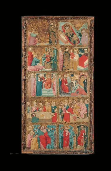 Framed Print : Stories of Jesus Christ, by Unknown Artist, 14th Century, wood, - Italy, Emilia Romagna, Bologna, National Picture Gallery. All Framed Print : Stories of Jesus Christ, by Unknown Artist, 14th Century, wood, - Italy, Emilia Romagna, Bologna, National Picture Gallery. All