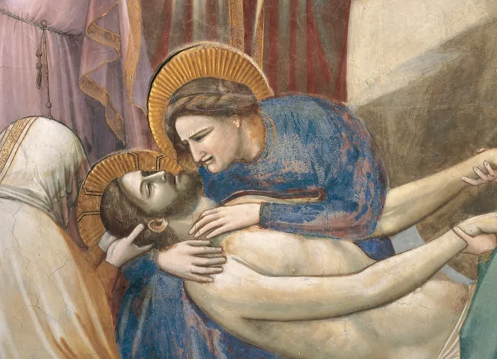 Framed Print : Stories of the Passion The Mourning over the Dead Christ, by Giotto, 1303 - 1305 about, 14th Century, fresco, cm 200 x 185 - Italy, Veneto, Padua, Scrovegni Chapel. Detail Framed Print : Stories of the Passion The Mourning over the Dead Christ, by Giotto, 1303 - 1305 about, 14th Century, fresco, cm 200 x 185 - Italy, Veneto, Padua, Scrovegni Chapel. Detail