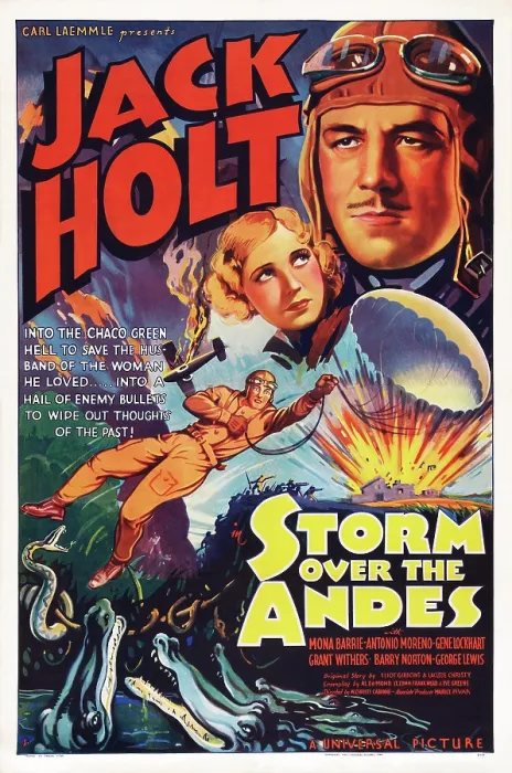 Framed Print : STORM OVER THE ANDES, US poster art, top right: Jack Holt, 1935
