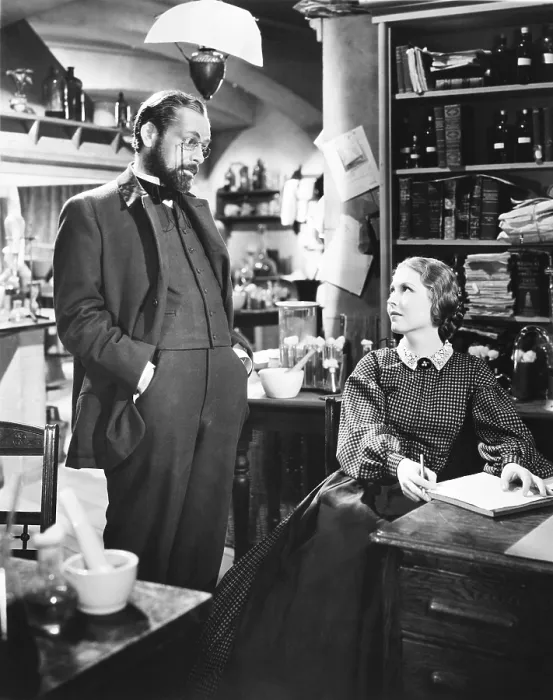 Framed Print : THE STORY OF LOUIS PASTEUR, from left, Paul Muni, Josephine Hutchinson, 1935 Framed Print : THE STORY OF LOUIS PASTEUR, from left, Paul Muni, Josephine Hutchinson, 1935