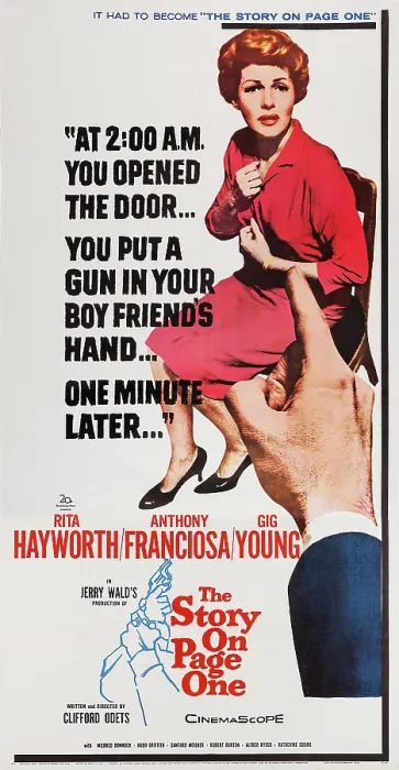 Framed Print : THE STORY ON PAGE ONE, US poster art, Rita Hayworth, 1959, TM and Copyright 20th Century Fox Film Corp. All rights reserved / courtesy Everett Collection