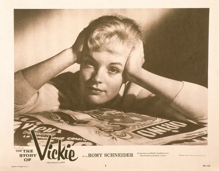Framed Print : THE STORY OF VICKIE, (aka MADCHENJAHRE EINER KONIGIN), US lobbycard, Romy Schneider, 1954 Framed Print : THE STORY OF VICKIE, (aka MADCHENJAHRE EINER KONIGIN), US lobbycard, Romy Schneider, 1954