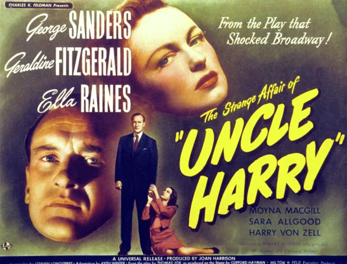 Framed Print : THE STRANGE AFFAIR OF UNCLE HARRY, George Sanders, Geraldine Fitzgerald, Ella Raines, 1945 Framed Print : THE STRANGE AFFAIR OF UNCLE HARRY, George Sanders, Geraldine Fitzgerald, Ella Raines, 1945