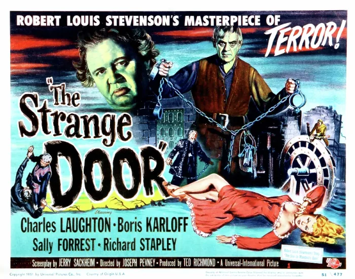 Framed Print : THE STRANGE DOOR, Charles Laughton, Boris Karloff, Sally Forrest, 1951