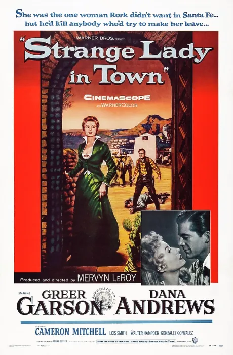 Framed Print : STRANGE LADY IN TOWN, US poster, Greer Garson (left), bottom from left: Greer Garson, Dana Andrews, 1955