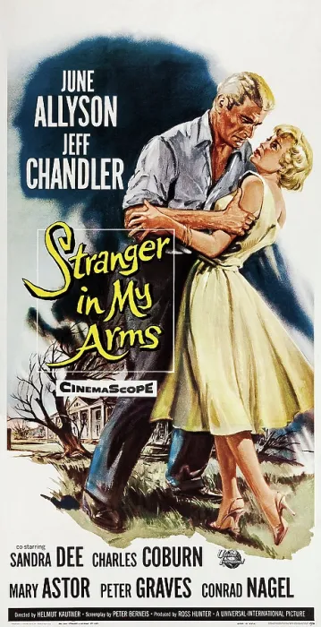 Framed Print : A STRANGER IN MY ARMS, US poster, from left: Jeff Chandler, June Allyson, 1959