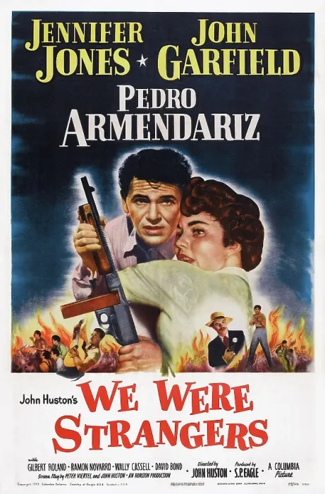 Framed Print : WE WERE STRANGERS, l-r: Jennifer Jones, John Garfield on poster art, 1949