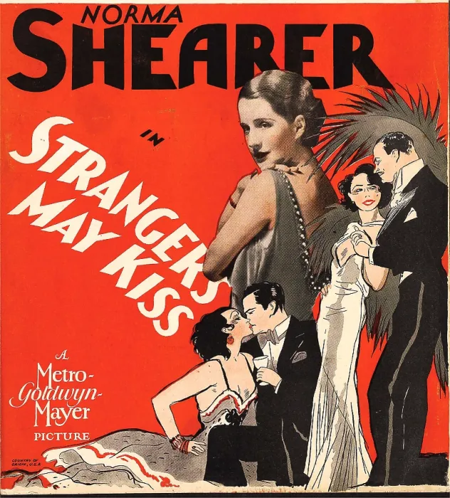 Framed Print : STRANGERS MAY KISS, Norma Shearer on window card, 1931 Framed Print : STRANGERS MAY KISS, Norma Shearer on window card, 1931