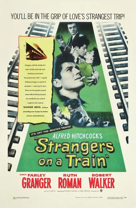 Framed Print : STRANGERS ON A TRAIN, Farley Granger, Robert Walker, Ruth Roman, 1951