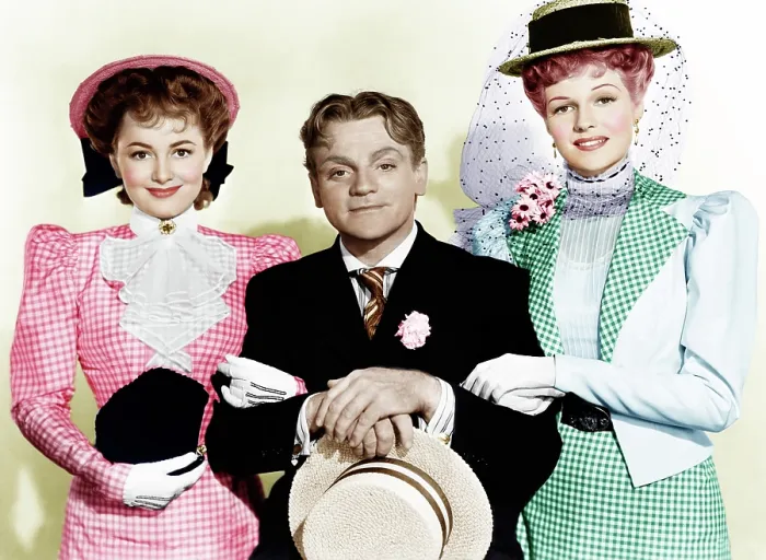 Framed Print : THE STRAWBERRY BLONDE, from left: Olivia De Havilland, James Cagney, Rita Hayworth, 1941