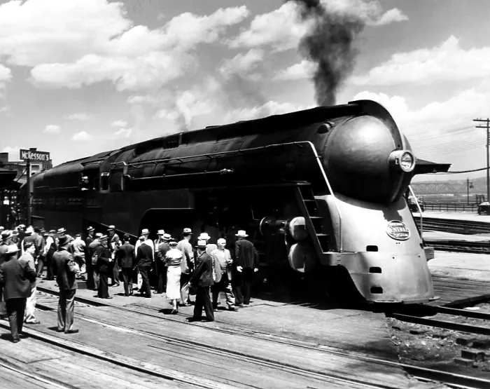 Framed Print : A streamliner train in Albany, New York, during its preview run to New York City, 1938.. Courtesy: CSU Archives  /  Everett Collection