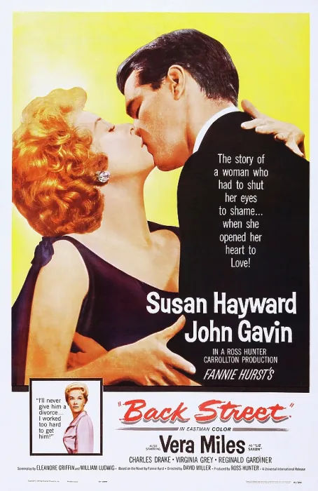 Framed Print : BACK STREET, top l-r: Susan Hayward, John Gavin, bottom: Vera Miles on poster art, 1961