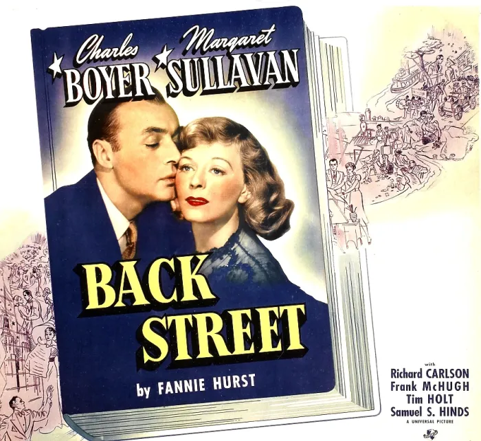 Framed Print : BACK STREET, from left: Charles Boyer, Margaret Sullavan on jumbo window card, 1941
