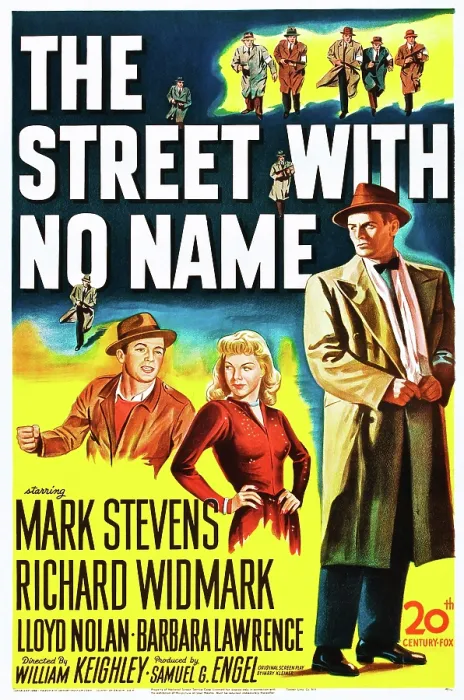 Framed Print : THE STREET WITH NO NAME, from left: Mark Stevens, Barbara Lawrence, Richard Widmark, 1948, TM and Copyright 20th Century Fox Film Corp Framed Print : THE STREET WITH NO NAME, from left: Mark Stevens, Barbara Lawrence, Richard Widmark, 1948, TM and Copyright 20th Century Fox Film Corp