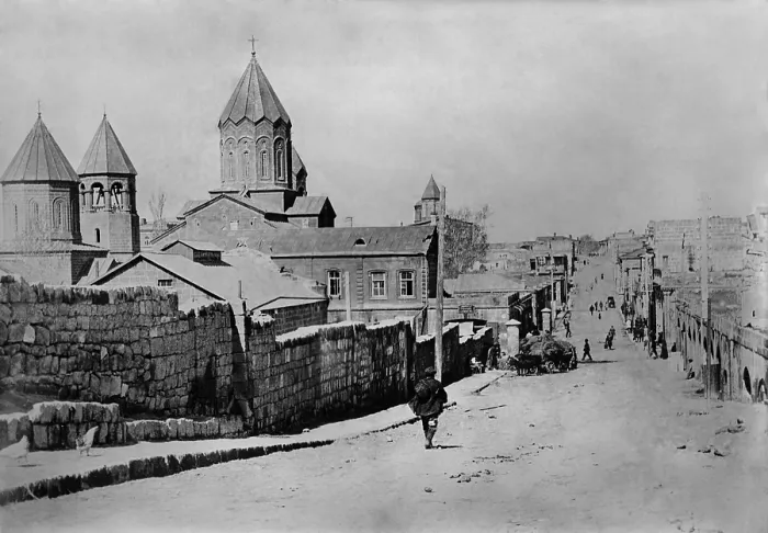 Framed Print : Street scene in Leninakan, Armenia. Ca. 1922. The second largest city in the post-WW1 Armenia territory Framed Print : Street scene in Leninakan, Armenia. Ca. 1922. The second largest city in the post-WW1 Armenia territory