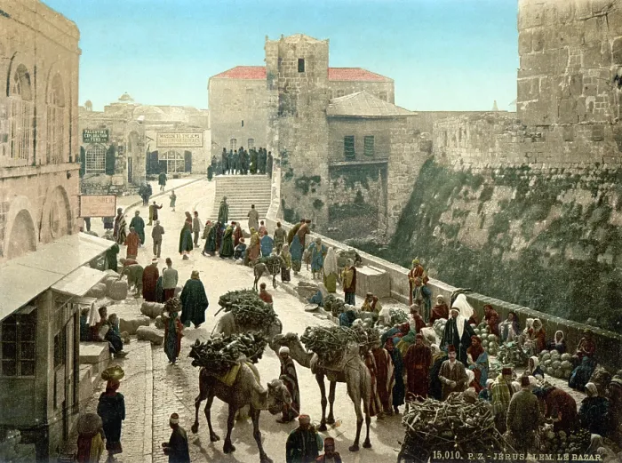 Framed Print : Street of the Tower of David, the bazaar, Jerusalem, Holy Land, photochrom, circa 1890-1900 Framed Print : Street of the Tower of David, the bazaar, Jerusalem, Holy Land, photochrom, circa 1890-1900