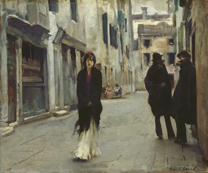 Framed Print : Street in Venice, by John Singer Sargent, 1911, American painting, oil on wood panel Framed Print : Street in Venice, by John Singer Sargent, 1911, American painting, oil on wood panel
