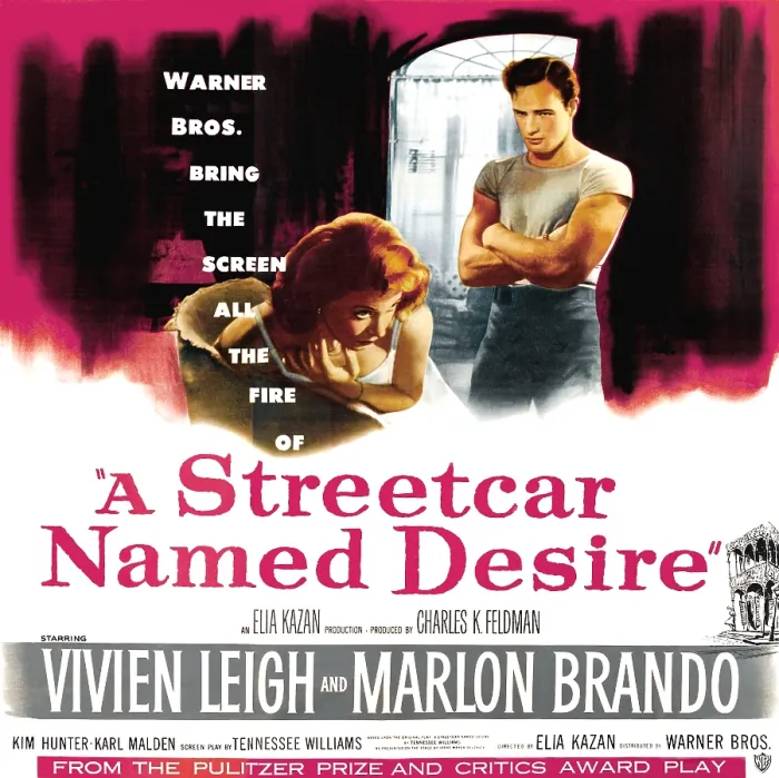 Framed Print : A STREETCAR NAMED DESIRE, from left: Vivien Leigh, Marlon Brando, 1951