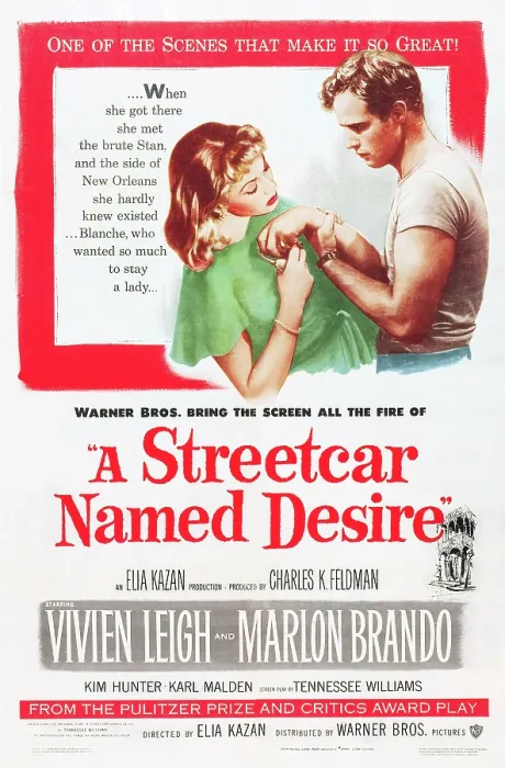 Framed Print : A STREETCAR NAMED DESIRE, Vivien Leigh, Marlon Brando, 1951