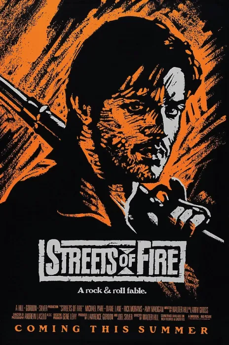 Framed Print : STREETS OF FIRE, US advance poster, Michael Pare, 1984. Universal Pictures / courtesy Everett Collection