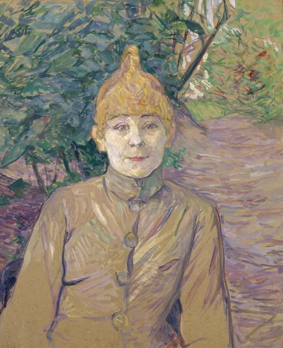 Framed Print : The Streetwalker, by Henri de Toulouse-Lautrec, 1890-91, French Post-Impressionist oil painting. The nickname of woman was La Casque dOr (Golden Helmet), referring to her wig
