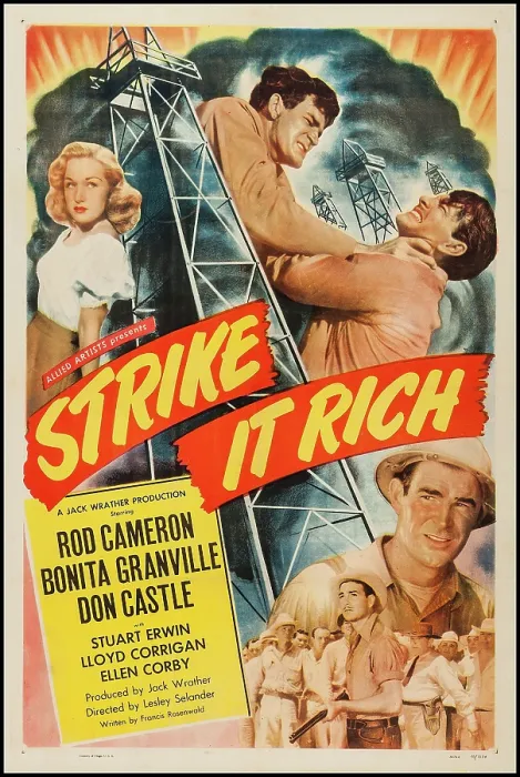 Framed Print : STRIKE IT RICH, US poster, top left: Bonita Granville, bottom right: Rod Cameron, 1948 Framed Print : STRIKE IT RICH, US poster, top left: Bonita Granville, bottom right: Rod Cameron, 1948