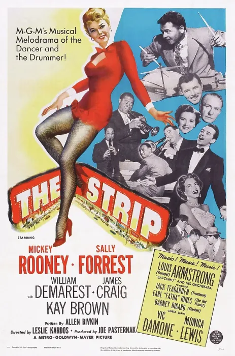 Framed Print : THE STRIP, left: Sally Forrest, from top: Mickey Rooney, James Craig, William Demarest, Kay Brown, Louis Armstrong, Barney Bigard, Earl Fatha Hines, Jack Teagarden Framed Print : THE STRIP, left: Sally Forrest, from top: Mickey Rooney, James Craig, William Demarest, Kay Brown, Louis Armstrong, Barney Bigard, Earl Fatha Hines, Jack Teagarden