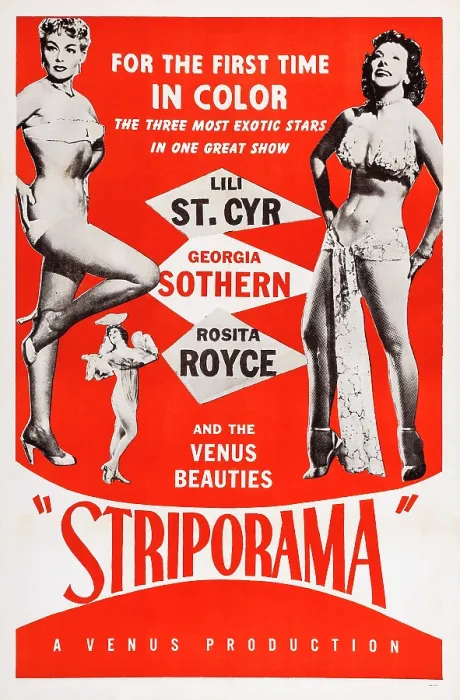 Framed Print : STRIPORAMA, US poster, from left: Lili St. Cyr, Rosita Royce, Georgia Sothern, 1953 Framed Print : STRIPORAMA, US poster, from left: Lili St. Cyr, Rosita Royce, Georgia Sothern, 1953