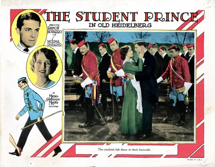 Framed Print : THE STUDENT PRINCE IN OLD HEIDELBERG, lobbycard, left, from top: Ramon Novarro, Norma Shearer, front, from left: Norma Shearer, Ramon Novarro, 1927