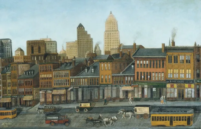Framed Print : FROM MY STUDIO WINDOW, by John Kane, 1932, American painting, oil on canvas Framed Print : FROM MY STUDIO WINDOW, by John Kane, 1932, American painting, oil on canvas