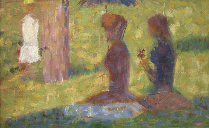 Framed Print : Study for La Grande Jatte, by Georges Seurat, 1884-85, French Post-Impressionist painting, oil on canvas