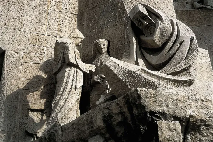 Framed Print : SUBIRACHS, Josep Maria (1927). Holy Family. Faade of Passion. 1987-2002. SPAIN. Barcelona. Expiatory Church of the Holy Family. Sculpture on rock Framed Print : SUBIRACHS, Josep Maria (1927). Holy Family. Faade of Passion. 1987-2002. SPAIN. Barcelona. Expiatory Church of the Holy Family. Sculpture on rock
