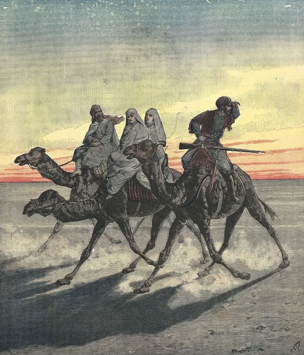 Framed Print : Sudan. Rebellion of the Mahdi. Evasion of the prisoners of the Mahdi in Khartoum. Engraving by H. Meyer from 'Le Petit Journal' (1891). Engraving