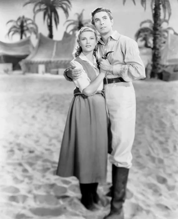 Framed Print : SUEZ, from left, Annabella, Tyrone Power, 1938, TM & Copyright 20th Century Fox Film Corp. / courtesy Everett Collection