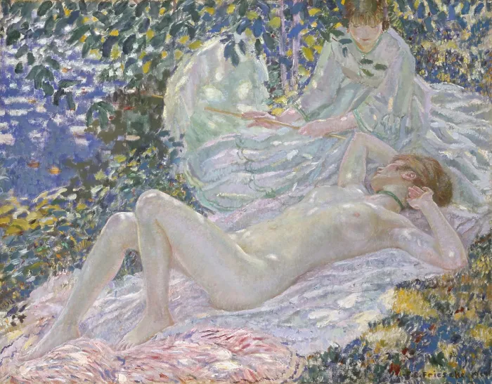 Framed Print : SUMMER, by Frederick Carl Frieseke, 1914, American painting, oil on canvas Framed Print : SUMMER, by Frederick Carl Frieseke, 1914, American painting, oil on canvas