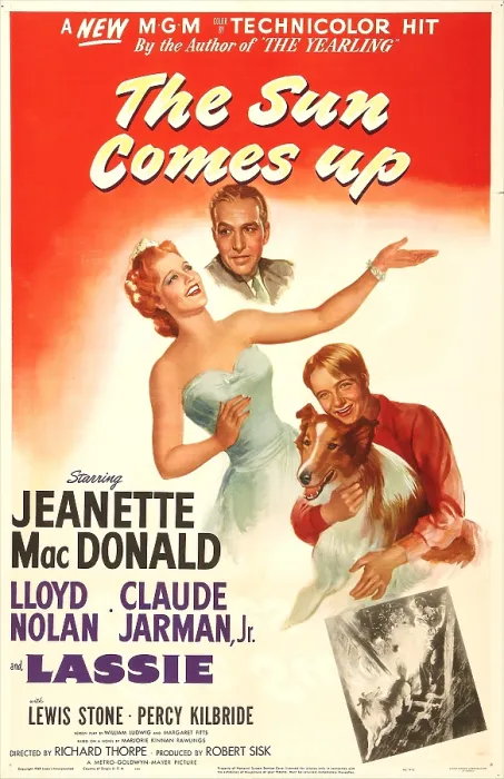 Framed Print : THE SUN COMES UP, US poster, from top: Lloyd Nolan, Jeanette MacDonald, Claude Jarman Jr. Lassie, 1949 Framed Print : THE SUN COMES UP, US poster, from top: Lloyd Nolan, Jeanette MacDonald, Claude Jarman Jr. Lassie, 1949